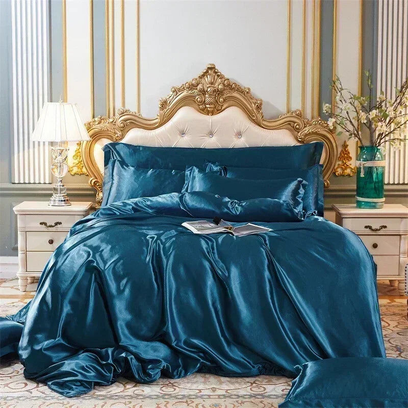 La parure de lit Parure de Lit Bleu pétrole - 50x75 cm 200x200 cm