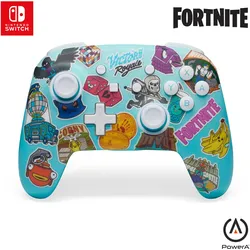 PowerA Enhanced Wireless Controller - Fortnite Sticker Mania (Switch, Switch Lite, Switch OLED), Gaming Controller, Mehrfarbig