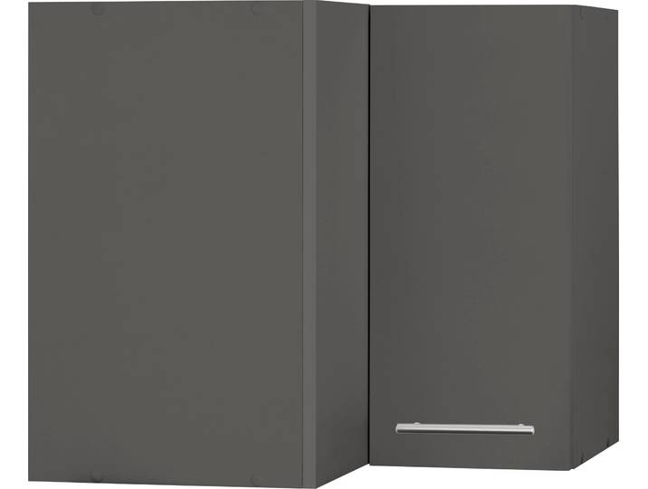 Eckhängeschrank WIHO KÜCHEN Unna , grau (front und korpus: anthrazit), B:60cm H:56,5cm T:35cm, Schränke, Eckhängeschrank, 60 cm breit