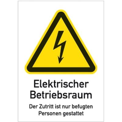 Aufkleber Elektrischer Betriebsraum..., Kombischild, Folie, 210x297 mm
