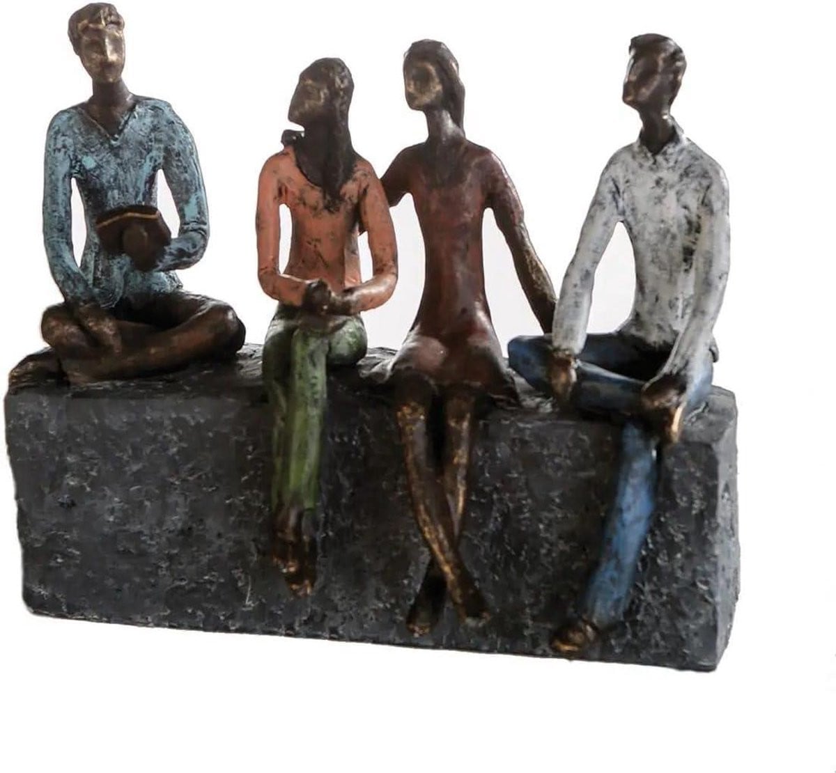 Bronskleurige decoratieve sculptuur met moderne figuur, Hoogte: 21 cm