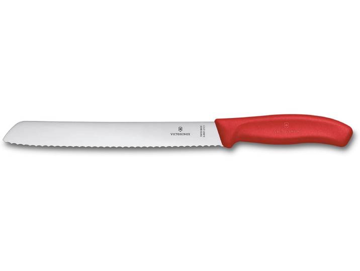 Brotmesser VICTORINOX Swiss Classic, 21 cm, Blister , rot, Klingenlänge 21cm, Stahl, Kochmesser, Brotmesser