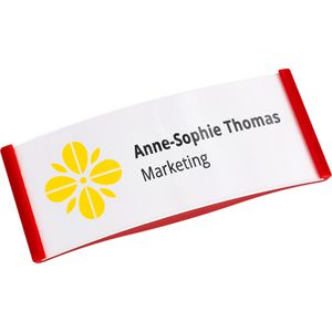 Böttcher-AG Namensschilder Premium, 74 x 32 mm, mit starkem Doppelmagnet, Kunststoff, rot, 10 Stück