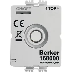 Berker LED-Modul 168000 Drehschalter,230V,mit N-Leiter, Schalter + Taster, Weiss