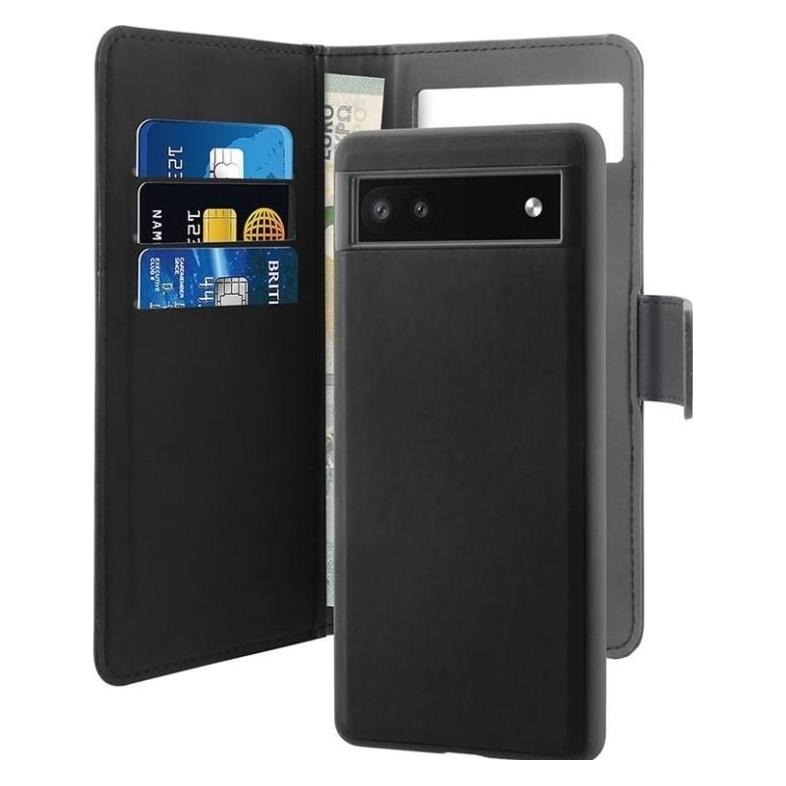 Puro Google Pixel 6a wallet, detachable, black (Google Pixel 6a) (PUBOOKC3GOPX6AK)