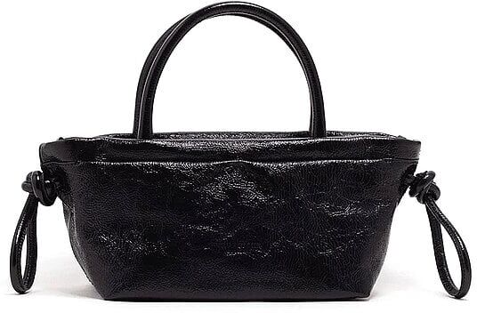 JULIA SKERGETH Ledertasche - Henkeltasche TAKEAWAY SLOUCH Small schwarz EG