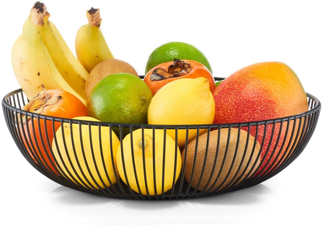 Obstschale ZELLER PRESENT, schwarz, H:8cm Ø:28cm, Metall, Schüsseln, Obstschale, in klarem Design