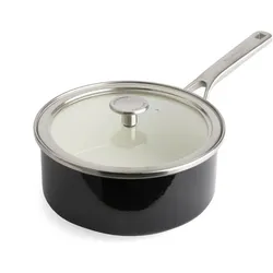 KitchenAid Steel Core Enamel Steelpan - 20 cm, Pfanne + Kochtopf, Schwarz