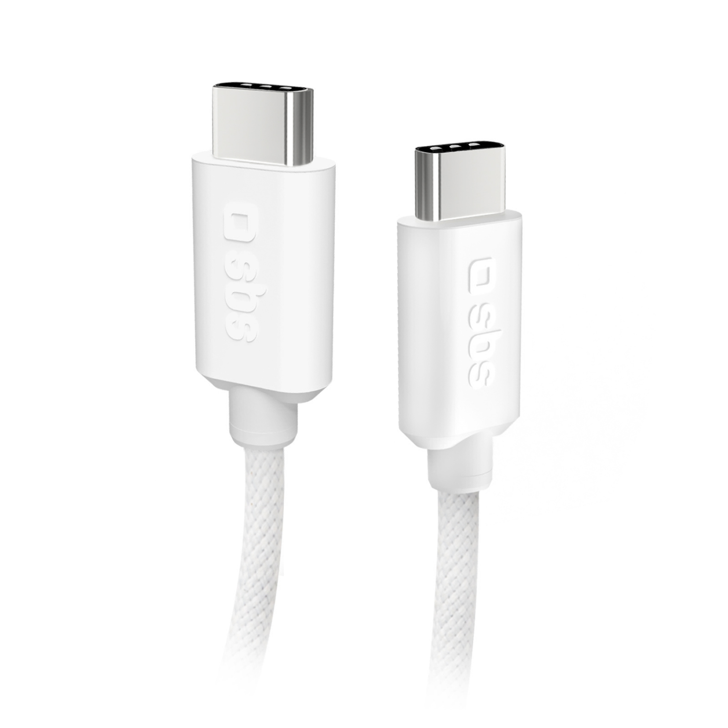 SBS USB-C - USB-C Textilkabel 1.5m weiss TECABLETISSUETCCG Lade- und Datenkabel