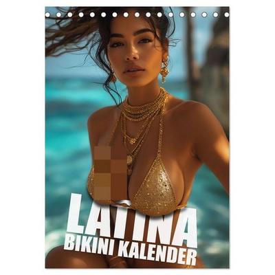 Latina Bikini Kalender: Glamouröse KI-Kunst mit heißen Latina Models (Tischkalender 2027 DIN A5 hoch), CALVENDO Monatskalender