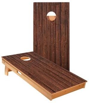 Skip's Garage Rustic Dark Wood Cornhole Boards