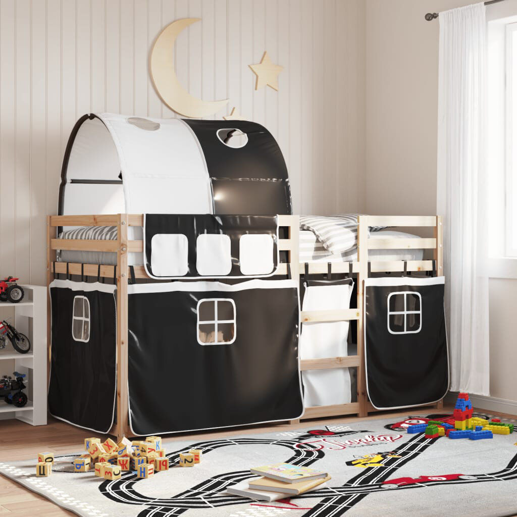 Harriet Bee Wobnar Solid Wood Bed Brown/Black 90X200 Cm