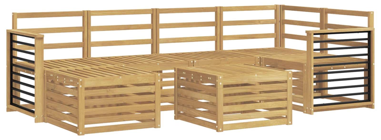Garnitur aus 7 Outdoor-Sofas, weiß, Polyester