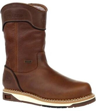 "Georgia Boot Amp LT Wedge 10"" Pull-On Soft Toe - Mens 10 Brown Boot Medium"
