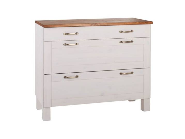 Alby-meuble 3 Tiroirs Blanc/miel 85x100cm