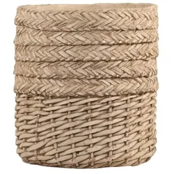 Chic Antique Übertopf Corte mit Flechtmuster, H24,5 x Ø20,5 cm, braun