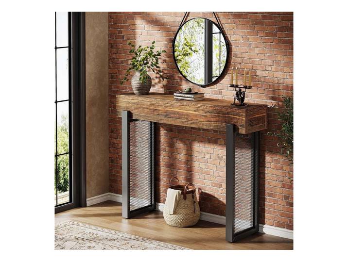 LuxusKollektion Konsolentisch Konsolentisch Stauraum rustikal braun schwarz (1-St)