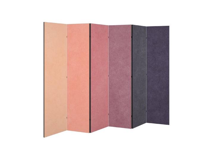 SPACEREBELS Paravent SMELLS LIKE PINK SPIRIT (1 St), Raumteiler mit 6 Paneelen, beidseitig bedruckt, 228 x 168 cm