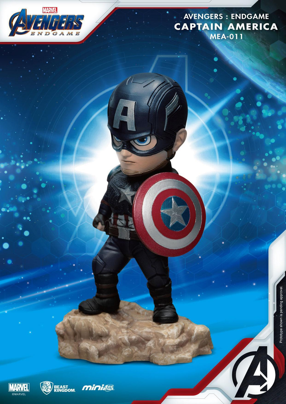 Beast Kingdom Toys Avengers Captain America Mini Egg Attack Figuur BKDMEA-011-01728, 7 cm