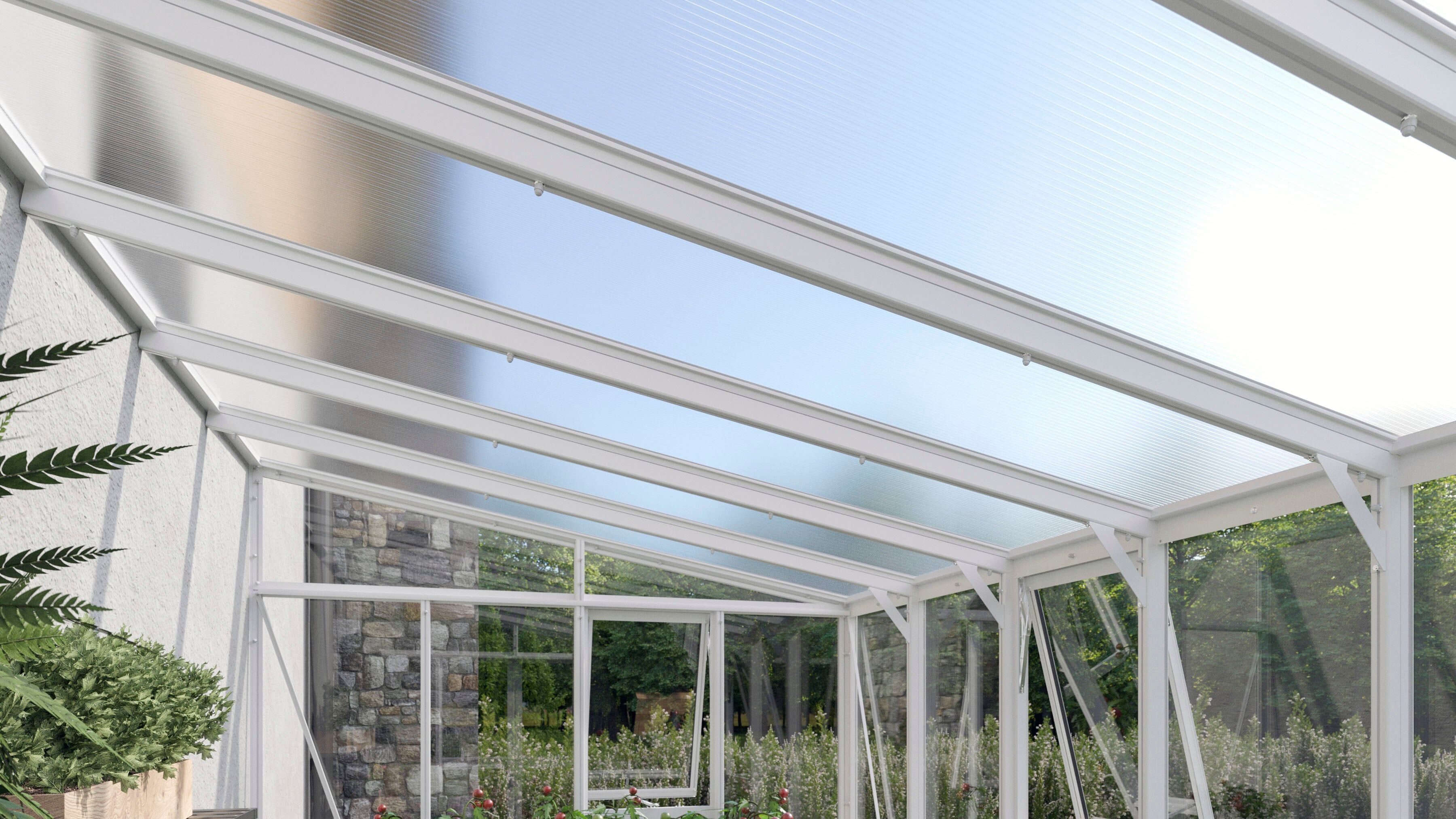 Stabilisierungsprofil VITAVIA "Pavillon-Nachrüstsatz 11900", weiß, Aluminium, Profile, Stabilisierungsprofil, für das Anlehngewächshaus Athena