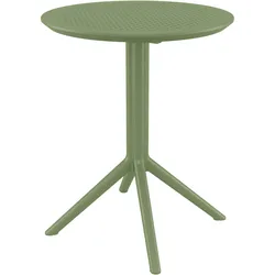 CLP Klapptisch wetterfest Sky, platzsparender Gartentisch rund oder eckig, Balkontisch klappbar aus Kunststoff für Balkon,Terrasse und Garten