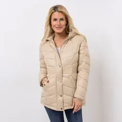 CENTIGRADE Steppjacke 2-Wege-Reißverschluss mit Kapuze feiner Taillenstepp