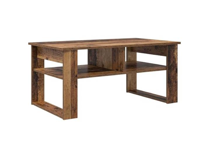 Couchtisch Altholz 96 x 54 x 44 cm Holz Engineering Rechteckiges modernes Design, Regale für die Organisation, Wohnzimmer, einfach zu montieren, mit einem trockenen Tuch zu