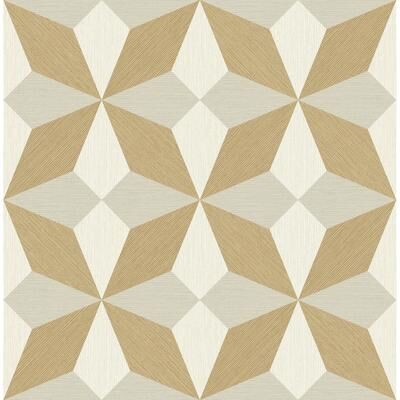 A-Street Prints Valiant Beige Faux Grasscloth Geometric Wallpaper