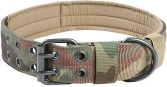 Uplift Essentials Professional Adjustable Military Dog Collar With Metal Hardware camouflage xl