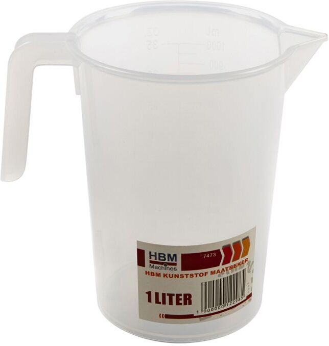 Bicchiere graduato in plastica HBM 1 litro