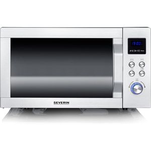 Severin Mikrowelle MW 7777, mit Heißluft & 1200 Watt Grill, 900 Watt, silber, ohne Drehteller, Garraum 25 Liter