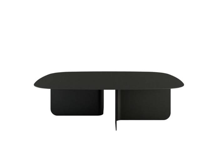 Metallbude Livia Couchtisch mit organischer Form aus Metall - Metall schwarz pulverbeschichtet Industrial, Modern