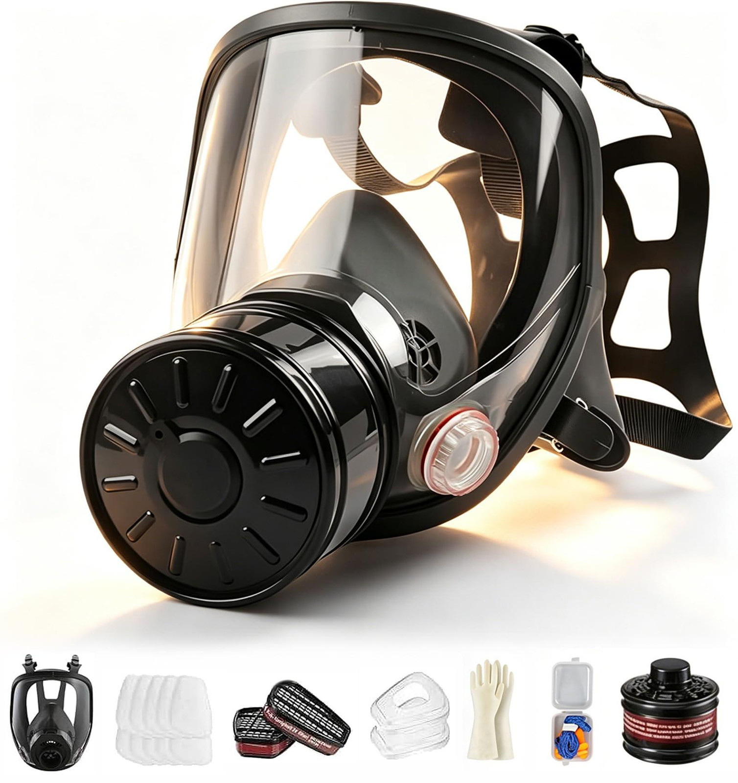 Merkloos Gasmasker met 40 mm Actieve Koolfilter voor Chemie en Noodsituaties