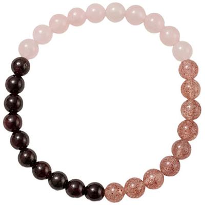 Armband FIRETTI "Schmuck Geschenk Armschmuck Armkette Edelstein Perlen", rosa (rosa, pink, dunkelrot, rosa, pink, dunkelrot), Armbänder, Damen, 18,5cm, Materialmix, Armband, Made in Germany - mit Granat, Quarz, Rosenquarz