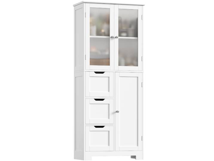 Meuble de salle de bain, meuble de rangement pour salle de bain, meuble haut avec 3 tiroirs