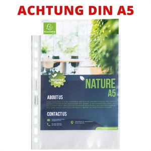 Exacompta Prospekthüllen 51100E, A5, genarbt, 0,06 mm, oben offen, Recycling, 50 Stück