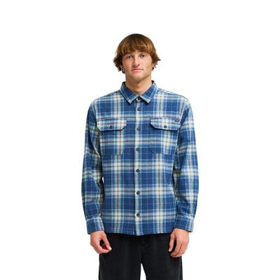 Langarmhemd BILLABONG "Offshore Flannel", Herren, Gr. M, blau (schwarz denim), Obermaterial: 100% Baumwolle., Hemden