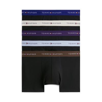 Trunk "5P TRUNK WB", Herren, Gr. L (52), 5 Stk., Jersey, b,, leg br, nw be, noc pr, sk bl, ri nav, Jersey, Obermaterial: 95% Baumwolle, 5% Elasthan, TOMMY HILFIGER UNDERWEAR, körpernah, Unterhosen, mit