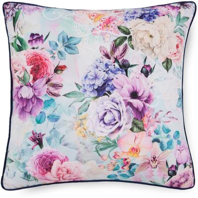Dekokissen DESCANSO "Anamin", bunt (multi, geblümt), B:48cm L:48cm, Polyester, Dekokissen_Sitzkissen_Kissenhüllen, Mit Füllung, 1 Stück, Mit Biese, 30x60, Wendeoptik, Weich, Blumen