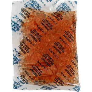 WHC Silica-Gel 091.08.02000050, 20 Beutel je 50g, orange, regenerierbar, mit Feuchtigkeitsindikator