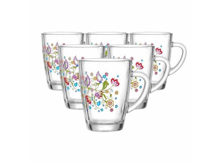 Ritzenhoff Breker Kaffeegläser Shanti bunt 380 ml 6er Set, Mehrfarbig, Glas, Gläser, Trinkgläser