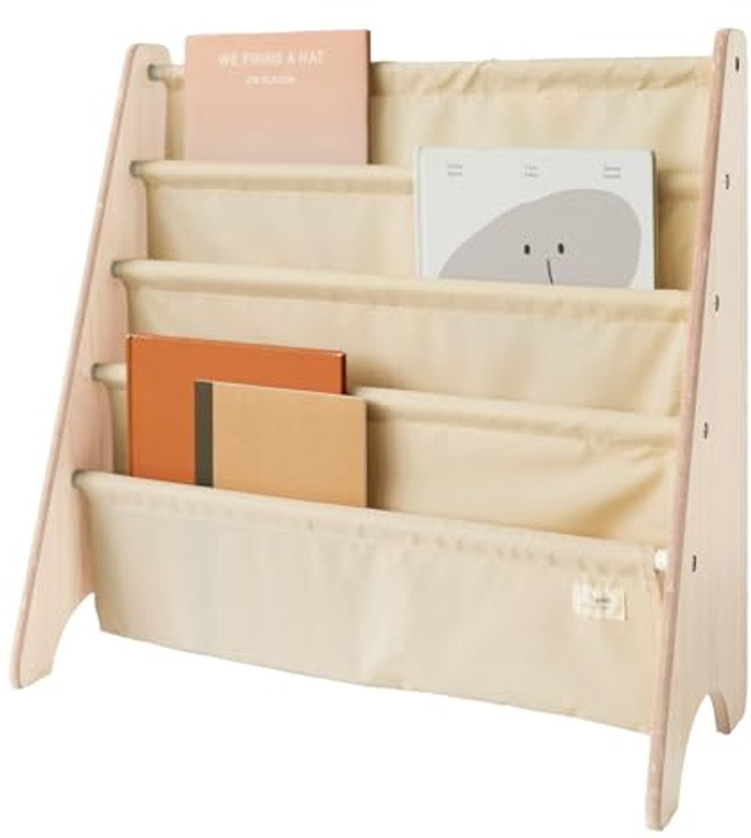 4-laags kinderboekenplank van gerecycled stof voor de kinderkamer