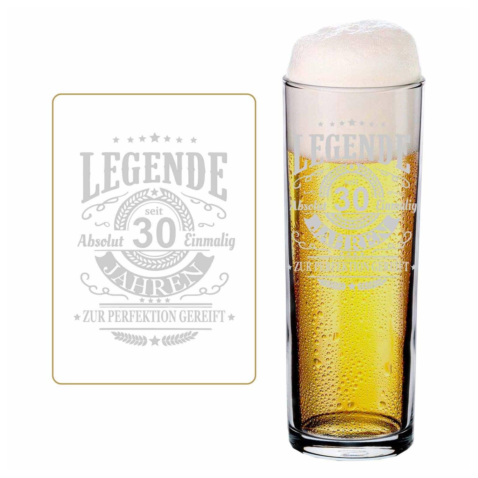 LUXENTU Kölschglas Kölner Stange mit Gravur Legende seit 30 Jahren 0,2 Liter