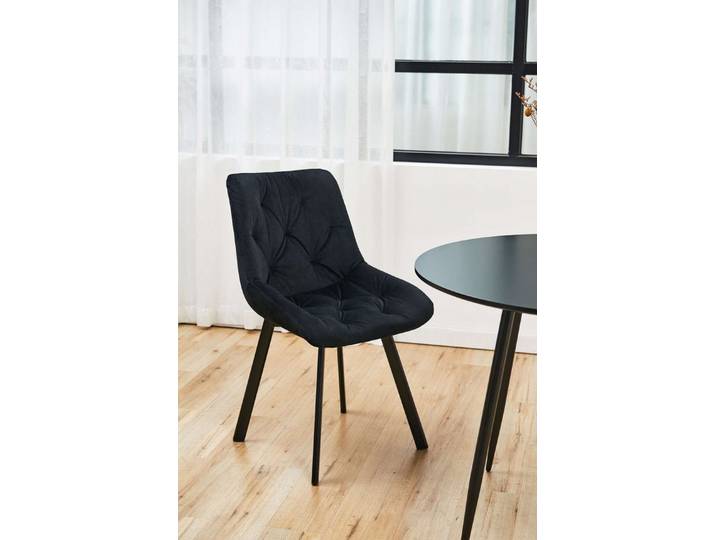 Raumhirsch Furniture Polsterstuhl mit Samtbezug und Metallbeinen Esszimmerstuhl Eleganter Samtstuhl, (verschiedene Farben - weiche Sitzschale)
