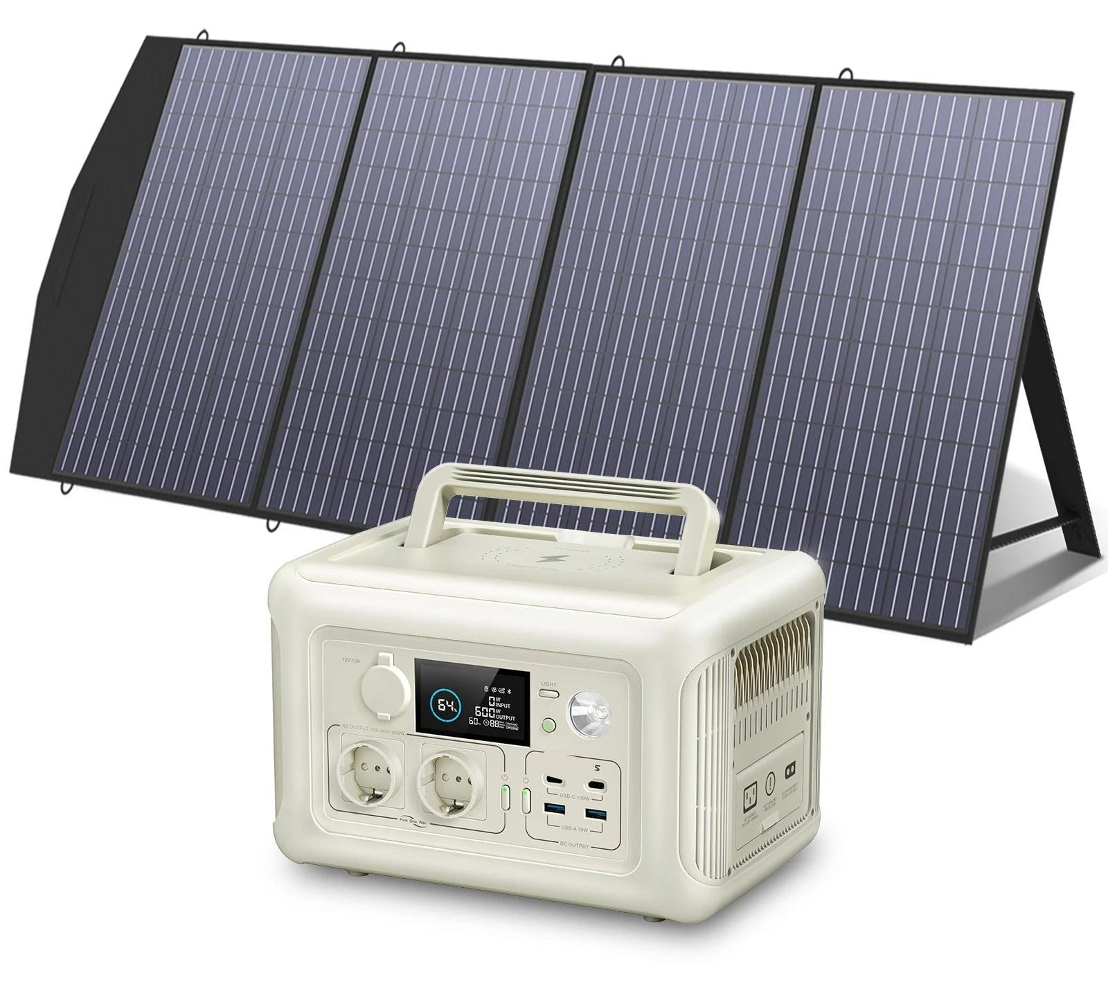 Selius Draagbare Powerstation met 600W Vermogen en 200W Zonnepaneel