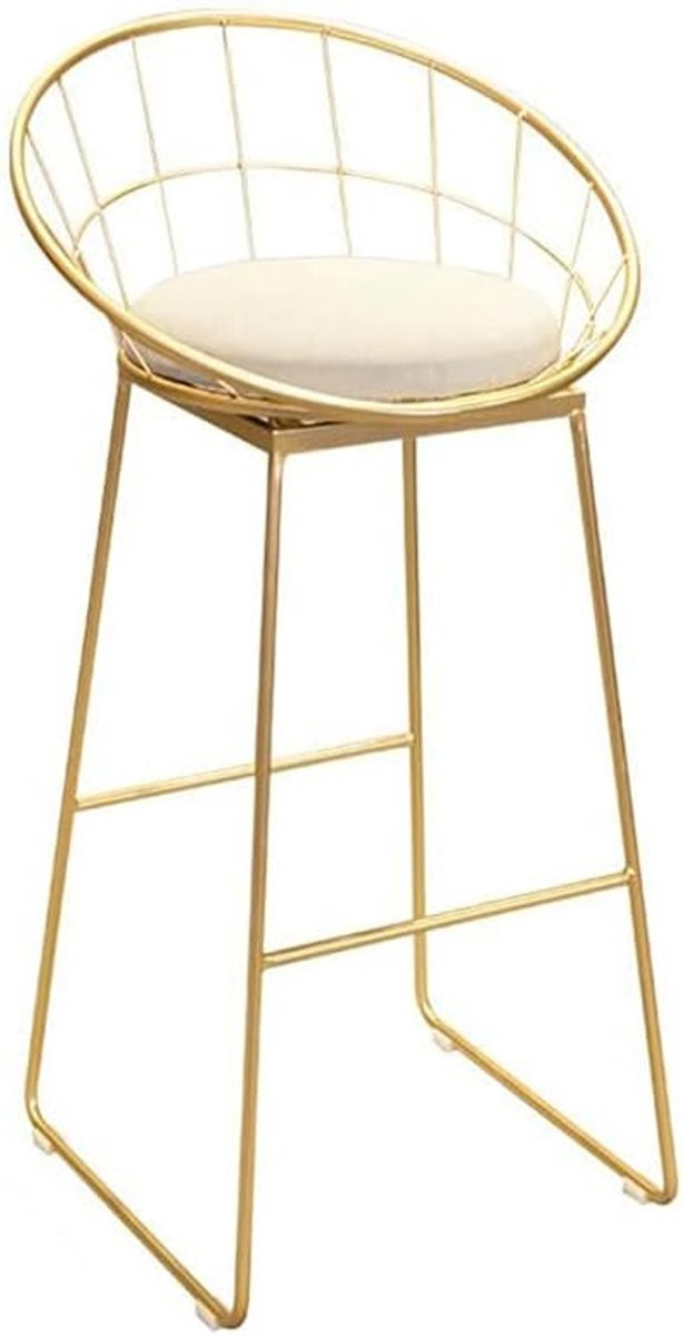 Gouden smeedijzeren barkruk voor balkon of bar, Hoogte: 65 cm