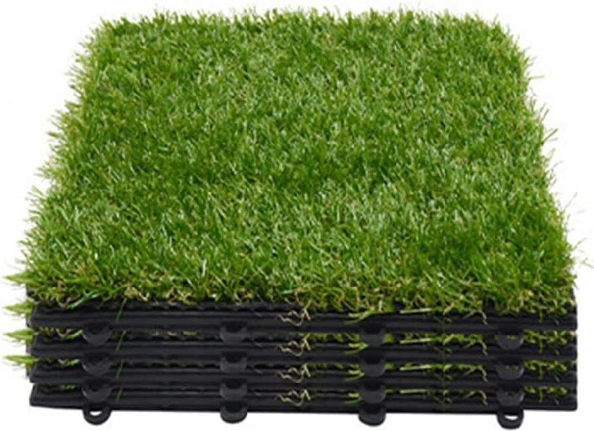Kunstmatige in elkaar grijpende gras tegels voor zwembad en voetbalveld, 305 x 305 cm