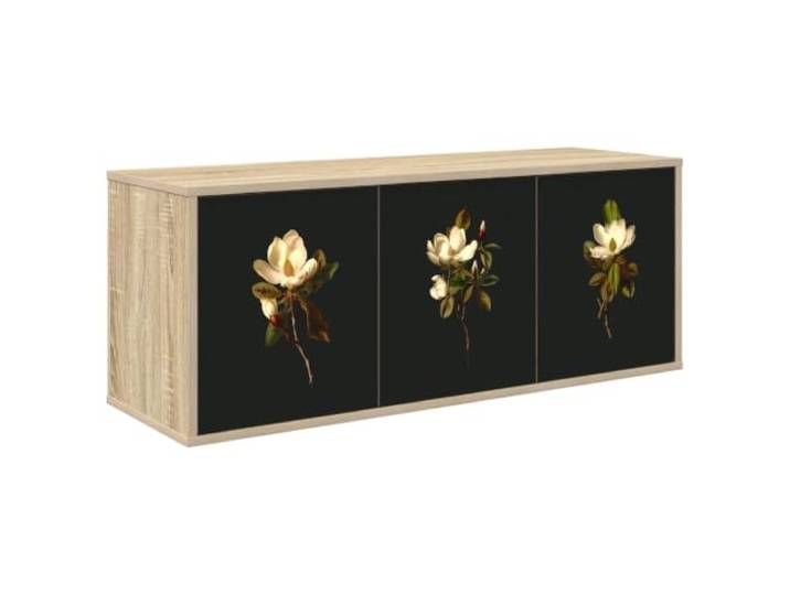 HFXHIJXQ TV-Lowboard Schwebend Wandmontiert 102x33x40 cm Sonoma-Eiche Platzsparendes Hängeboard für Wohnzimmerund Schlafzimmer mit 3 Türen für Mediengeräte, Bücher und Zubehör.