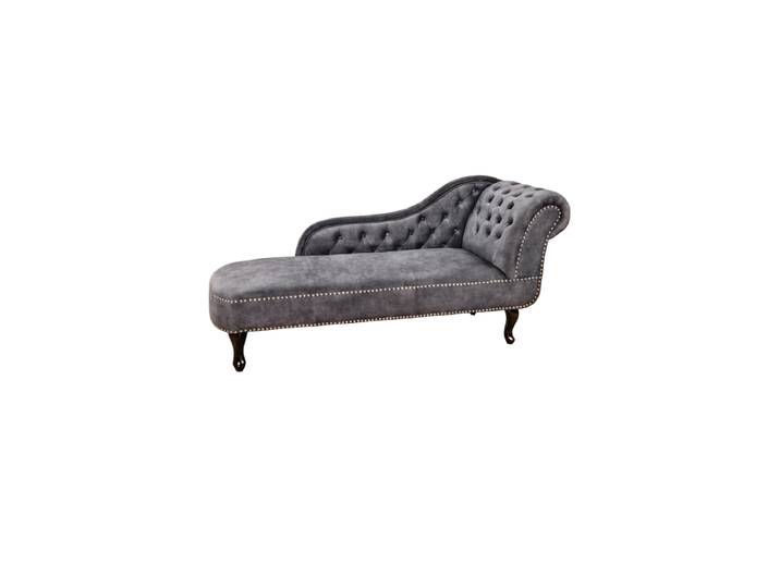 Récamière/Chaiselongue „New Chesterfield“ Samtgrau Invicta Interiors