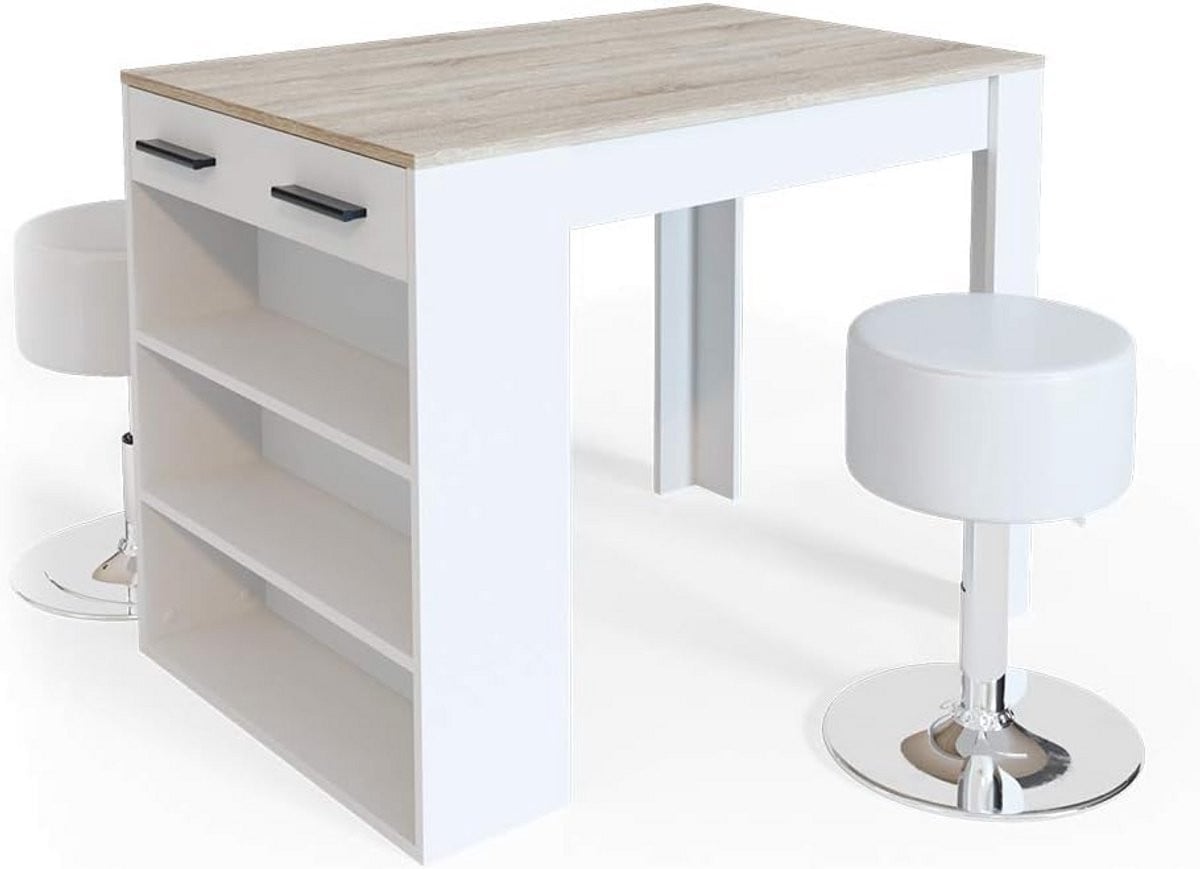 Compacte Bartafel Set met 2 Krukken voor Kleine Ruimtes